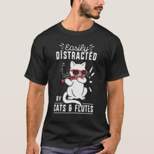 Camiseta Aficionado de los Gatos Flautista Músico Experto T