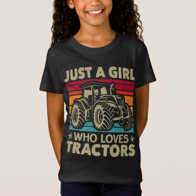Camiseta Aficionado de Tractor Genial Solo Una Chica Que Am (Anverso)