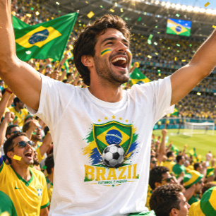 Camiseta Aficionado del Fútbol de Brasil Brasil Fútbol Bras