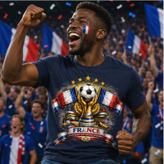 Camiseta Aficionado del Fútbol Francés Copa Mundial de Fútb