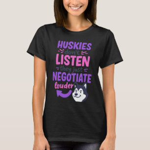 Camiseta Aficionado del Husky Colorido Dueño Mamá Papá Cita