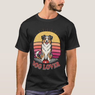 Camiseta Aficionado del perro pastor australiano retro pues