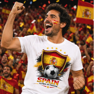 Camiseta Aficionado Fútbol España La Roja Mundial Fútbol