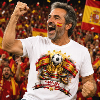 Camiseta Aficionado Fútbol España La Roja Mundial Fútbol