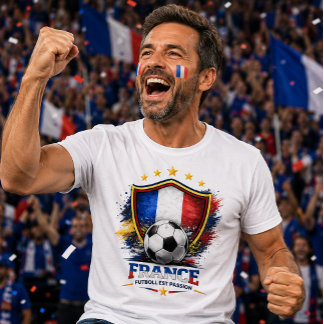 Camiseta Aficionado Fútbol Francia Copa Mundial Futbol Fran
