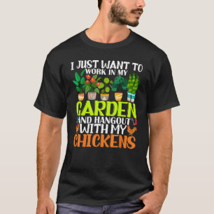 Camiseta Aficionado jardín gallina divertido jardinería par