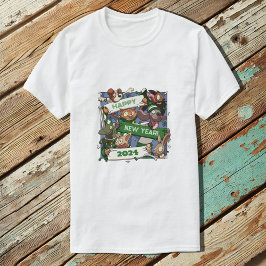 Camiseta Aficionados a los deportes de animales de Año Nuev