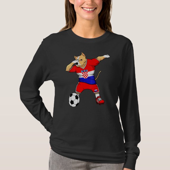 Camiseta Aficionados al fútbol croata Dabbing Pitbull Croac (Anverso)