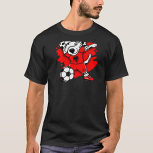Camiseta Aficionados al fútbol de Albania Dabbing Dalmatian