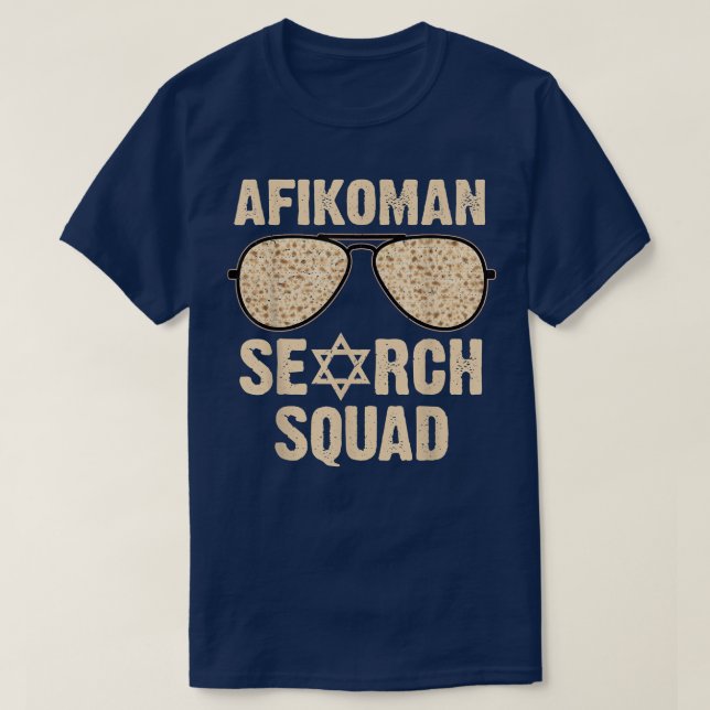 Camiseta Afikoman Search Squad Funny Passover Seder Sunglas (Diseño del anverso)