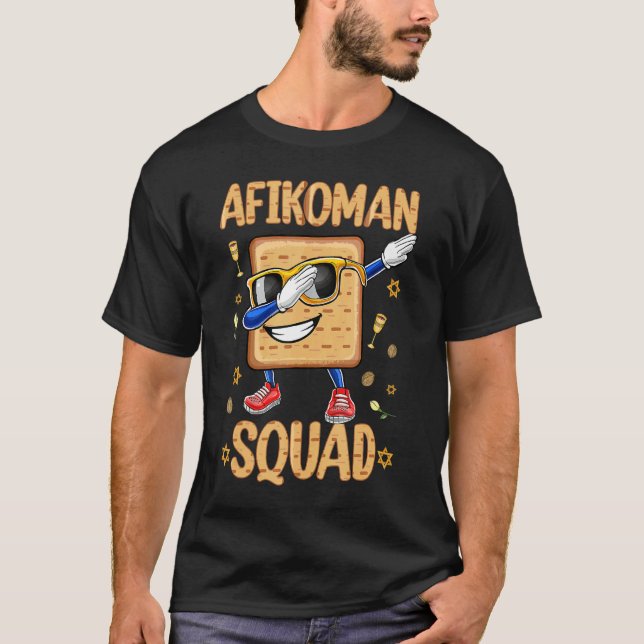 Camiseta Afikoman Squad Matzo Dabbing Seder judío (Anverso)