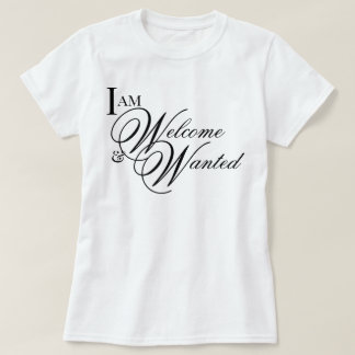 Camiseta afirmación de escritura estética Yo soy bienvenido