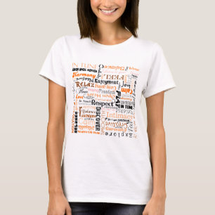 Camiseta Afirmaciones sacras anaranjadas del positivo de