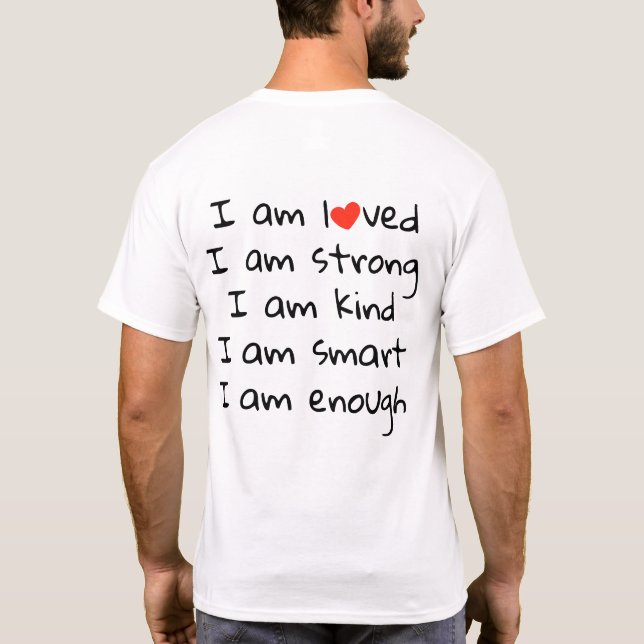 Camiseta Afirmaciones tipografía cardíaca negro rojo (Reverso)