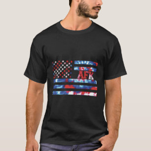 Camiseta Afk Tie Dye Rojo Azul Blanco Patriótico América W 