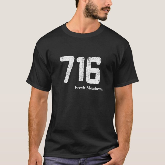 Camiseta Afligido código de área 716 Fresh Meadows, Nueva Y (Anverso)