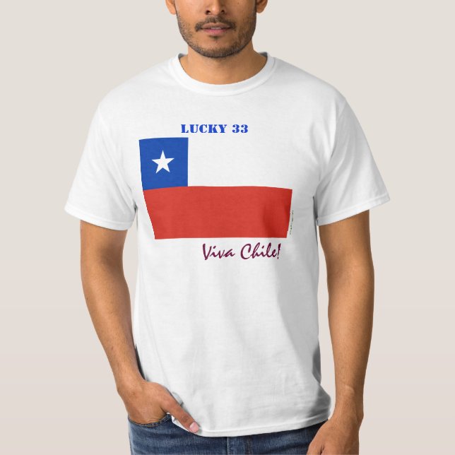 Camiseta afortunada 33 de Viva Chile (Anverso)