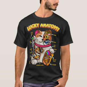 Camiseta Afortunada anatomía divertida Maneki Neko Lucky Ca