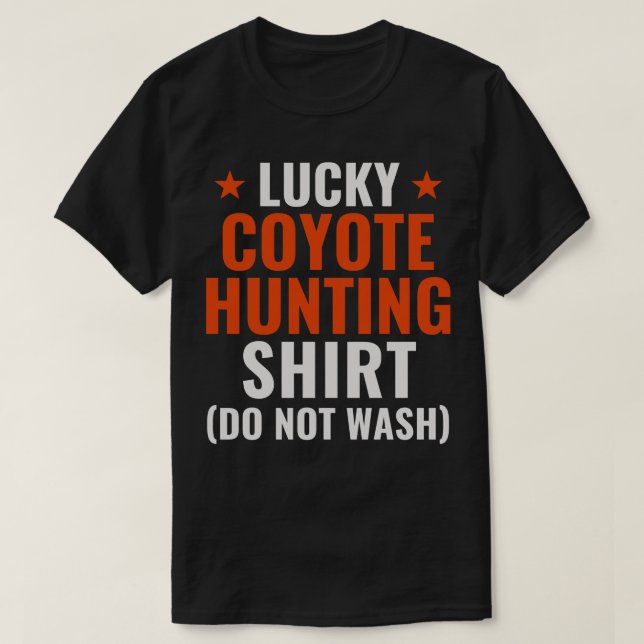 Camiseta Afortunada Caza de Coyote Graciosa Yote Hunter (Diseño del anverso)