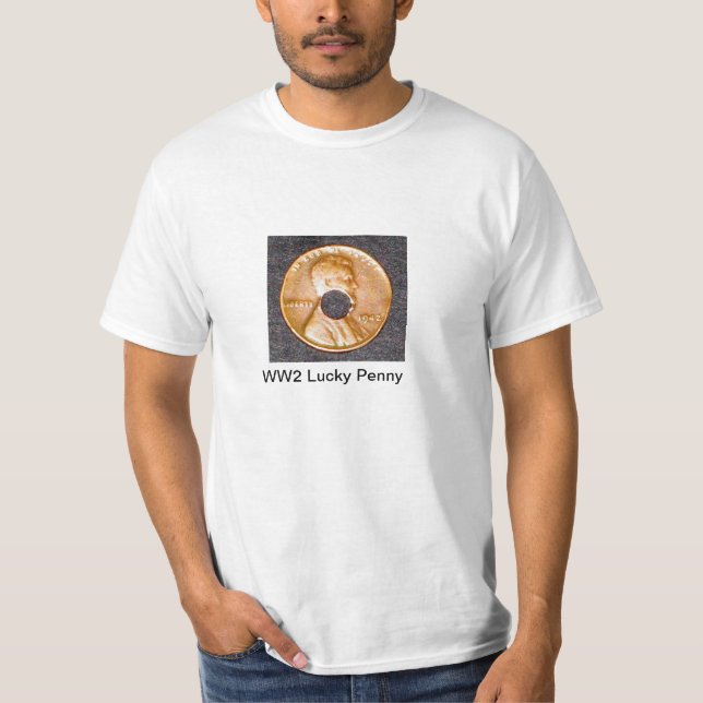 Camiseta afortunada del penique de la guerra (Anverso)