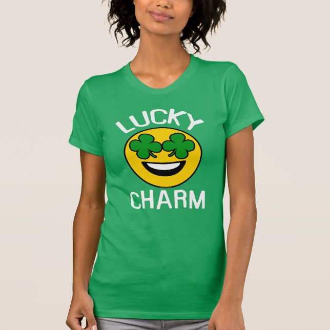 Camiseta Afortunada Emoji de Encanto Shamrock St Patricks D (Anverso)