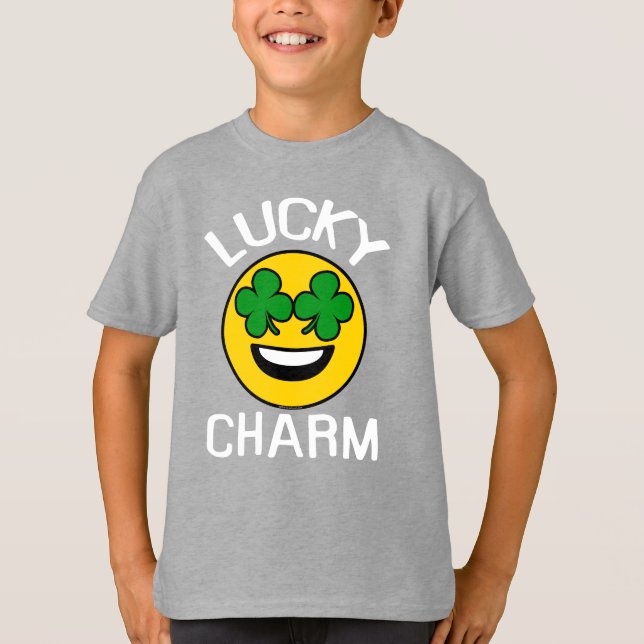 Camiseta Afortunada Emoji de Encanto Shamrock St Patricks D (Anverso)