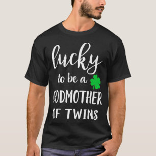 Camiseta Afortunada Madrina De Gemelos Regalo Irlandés Gree