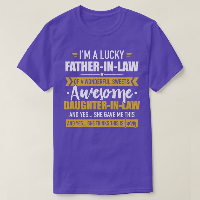 Camiseta Afortunada paternidad de la formidable hijastra (Diseño del anverso)