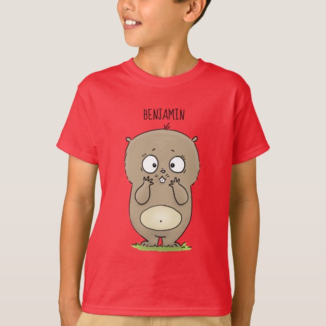 Camiseta Afortunadamente adorable personalizado de hámster  (Anverso)