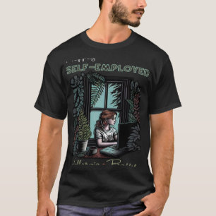 Camiseta Afortunadamente autoempleada alérgica para las muj