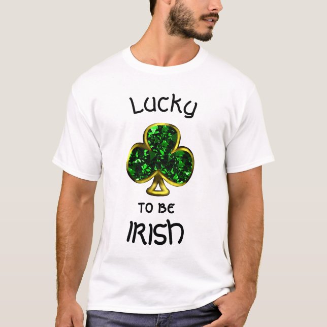 Camiseta Afortunadamente ser el Shamrock irlandés y la cami (Anverso)