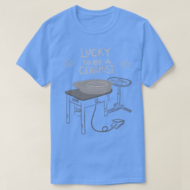 Camiseta Afortunadamente ser una rueda de cerámica (Diseño del anverso)