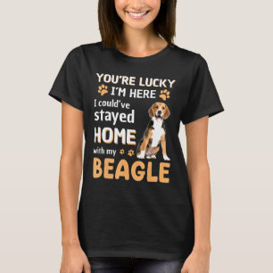 Camiseta Afortunadamente Tengan Casa Con Mi Perro Beagle