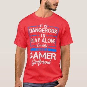 Camiseta Afortunadamente Tengo Una Novia Gamer Divertida Pa