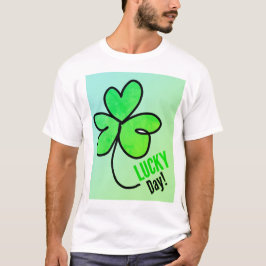 Camiseta afortunado árbol verde con fondo verde T-Shirt