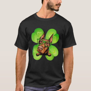 Camiseta Afortunado Clover Doberman Funny St Patricks Day C
