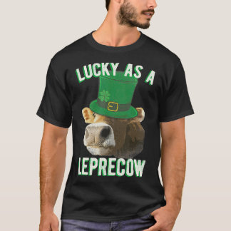 Camiseta Afortunado Como Un Leprecow Cute MashUp St Paddys