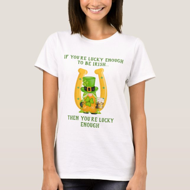 Camiseta Afortunado de ser el irlandés Horseshoe Gnome (Anverso)