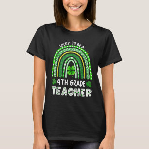 Camiseta Afortunado De Ser Maestra De Cuarto Grado Rainbow