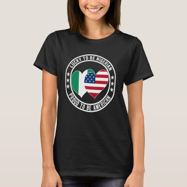 Camiseta Afortunado de ser nigeriano Orgulloso de ser ameri (Anverso)