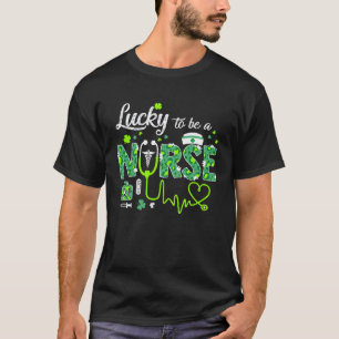 Camiseta Afortunado de ser una enfermera estetoscopio scrub