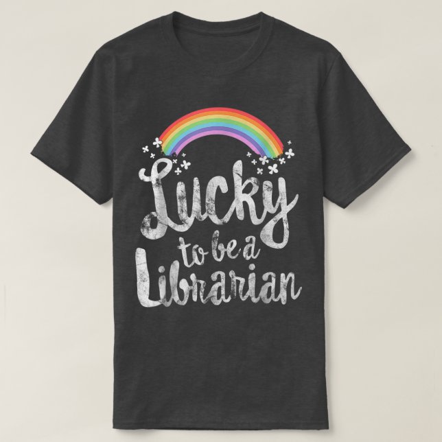 Camiseta Afortunado De Ser Una Escuela Bibliotecaria Día De (Diseño del anverso)