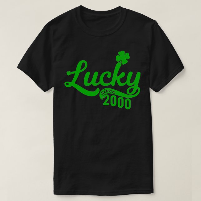 Camiseta Afortunado desde 2000 Regalo Por 21 Años (Diseño del anverso)