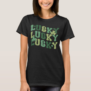 Camiseta Afortunado Día de Patrick Groovy Día Bebiendo Retr