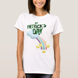 Camiseta Afortunado Día de San Patricio, arcoiris y oro