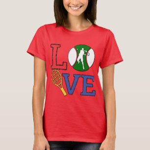 Camiseta Afortunado en el amor al tenis, amo el tenis