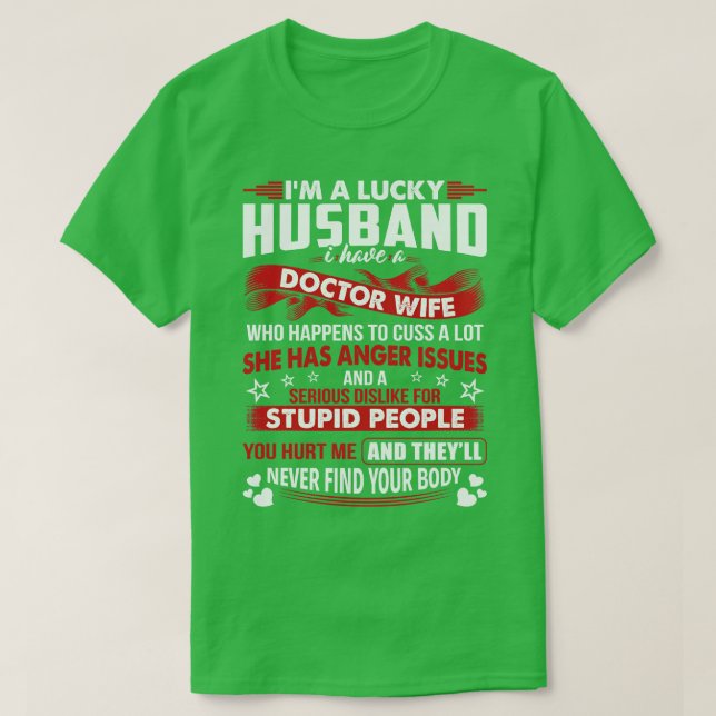 Camiseta Afortunado Esposo De La Esposa Médica Médica Médic (Diseño del anverso)