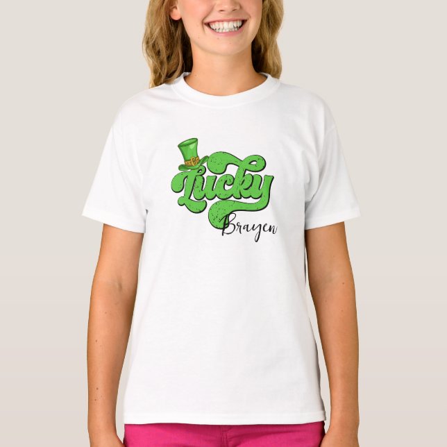 Camiseta Afortunado niño - St. Patrick's Day Shamrock T-Shi (Anverso)