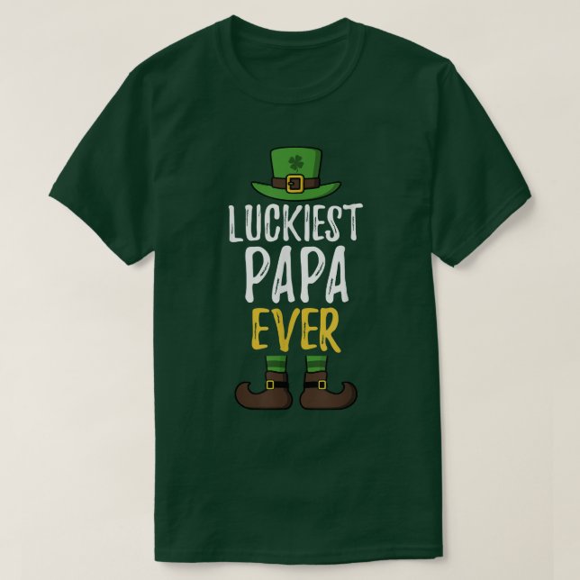 Camiseta Afortunado Papa Ever Leprechaun St  (Diseño del anverso)