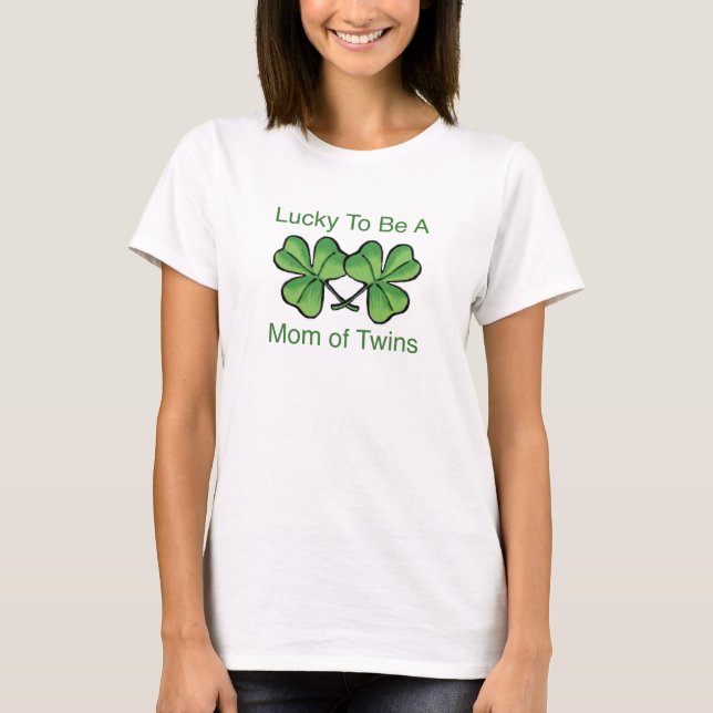 Camiseta Afortunado para ser mamá gemela (Anverso)